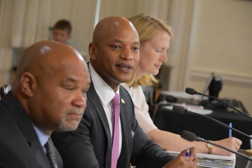 Maryland Board of Public Works (Dereck Davis left, Wes Moore middle, Brooke Lierman right)