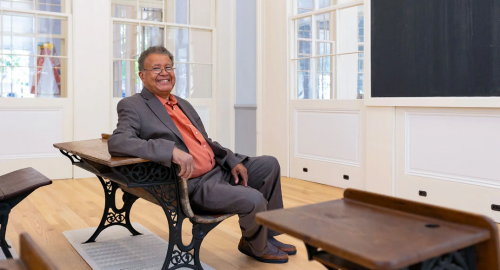 Retired U.S. District Court Judge Alexander Williams, director of the UMD center that bears his name, sits in a restored classroom at the new Thurgood Marshall Amenity Center in West Baltimore. It is housed in historic P.S. 103, where the late U.S. Supreme Court justice attended elementary school.