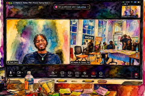 Kid smiling at class digitalized